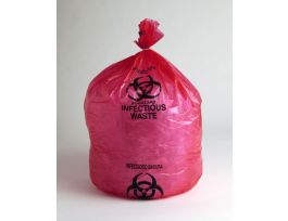 BAG RED BIOHAZARD LLDPE 2 GL 11X14