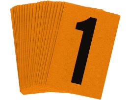BradyLite 1 in Reflective Numbers Black on Orange, 1 25/PK
