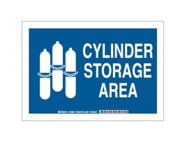 Cylinder Storage Area Sign, 10" H x 14" W x 0.035" D, Aluminum