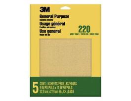 3M™ Aluminum Oxide Sandpaper Very Fine, 9000NA, 9 in x 11 in, 5/pk