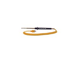 Type K Flat-Leaf Thermocouople Probe, with Mini-Connector, 4.5" L, 5ft Coil Cord