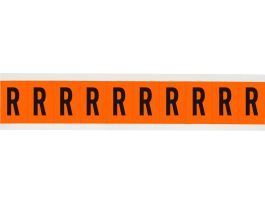 Outdoor Vinyl 2 in Black on Orange Letters R Card of 10 Labels
