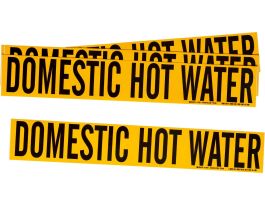 Domestic Hot Water Pipe Marker, 2.25" H x 14" W, Fits Pipes 2.5" Dia. Thru 7.875" Dia.