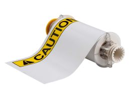 All Weather Permanent Adhesive Vinyl Labels for BBP85 Printer - 7" x 10" ANSI CAUTION Header
