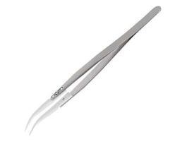 Sterile Stainless Steel Tweezers with Ceramic Fine Curved Tip, 13.5 cm