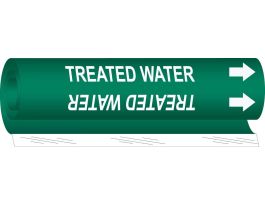 Treated Water Pipe Marker, 8" H x 5" W, Fits Pipes 0.5" Dia. Thru 1.375" Dia.