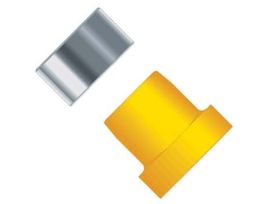Super Flangeless Ferrule, Yellow ETFE/SS Ring, 1/8" OD Tubing, 1/4-28 Flat Bottom; 1/EA