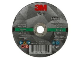 3M™ Silver Cut-Off Wheel, 87459, 36+, T1, 3 in x 0.06 in x 3/8 in, 50 ea/Case