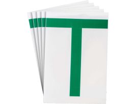 ToughStripe® Floor Marking Polyester 8 in Label Letter T Green 20/PK