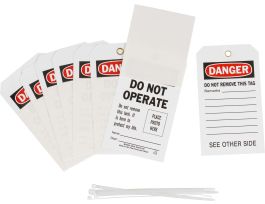 Photo Tags: DANGER Do Not Operate Do Not Remove This Lock Polyester 7x4 10PK