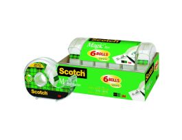 Scotch® Magic™ Tape 6122MP, 3/4 in x 650 in 6 Pack