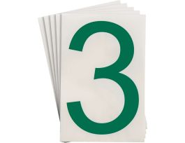 ToughStripe® Floor Marking Polyester 8 in Label Number 3 Green 20/PK