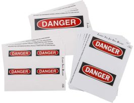 Laser Printable Polyester DANGER Sign and Label Blanks Variety Pack, , Pack of 25 Labels