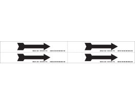 Self-Sticking Vinyl Arrow, 1.125" H x 7" W, Black on White, Card of 4 Each