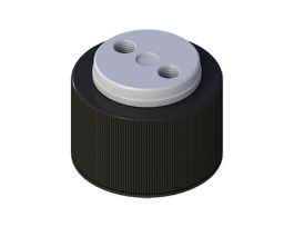 Solvent Delivery Cap with EPDM Air Inlet Valve, Two 1/4-28 ports, GL38; 1/EA
