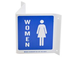 Women Sign, 5.5" H x 10.4" W x 0.1" D, Plastic