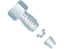 VHP Fitting, Male Nut/Ferrule, SS, 1/16" OD Tubing, 10-32 Coned, 1/4" Hex; 1/EA