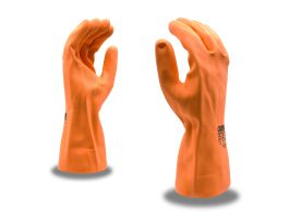 ORANGE NEOPRENE/LATEX BLEND, FLOCK-LINED, STRAIGHT CUFF, 28-MIL 