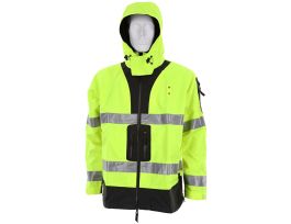 JACKET W/ HOOD CLASS 3 PE PU LIME/BLK