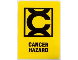 Cancer Hazard W/Picto, 4" H x 2.875" W