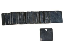 Blank Valve Tags, 1.5" H x 1.5" W, Steel, Silver