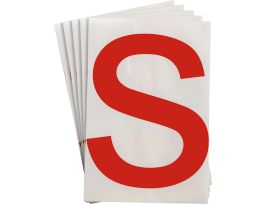 ToughStripe® Floor Marking Polyester 8 in Label Letter S Red 20/PK