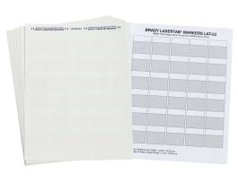 LaserTab Self-Lam Polyester Lbls 1.5 in H x 1.5 in W White, Clear 34/PK