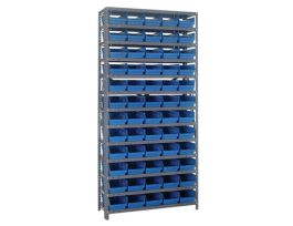 18IN X 36IN X 75IN 60 BLUE BINS 4IN BIN