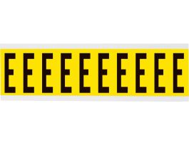 Repositionable Vinyl 2 in Black on Yellow, Letters E Card of 10 Labels