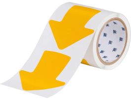 Aisle Marking Tape Arrows - Adhesive Vinyl, Solid Color, Yellow, 4"
