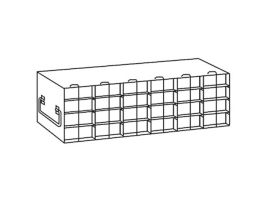 Upright Freezer Rack for 50-Cell Hinged Top Plastic Boxes, 6 x 4 Array