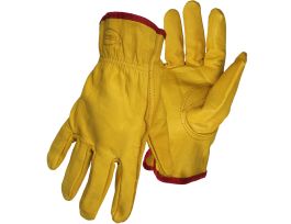 Cowhide Leather Drivers, Gold Regular Grade, Keystone Thumb, Slip-On Cuff, XL