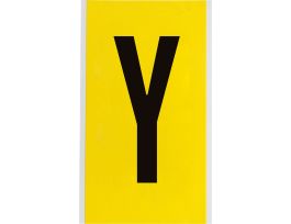 Repositionable Vinyl 6 in Black on Yellow, Letters Y Card