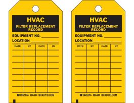Replacement Record HVAC FILTER REPLACEMENT RECORD Polyester 5.75x3  BK/YL 10/PK
