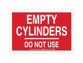 Empty Cylinders Do Not Use Sign, 10" H x 14" W x 0.06" D, Polystyrene