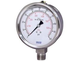 Bourdon Tube Pressure Gauge, 0 to 2000 psi, 2.5" Dial, 1/4" NPT(M)