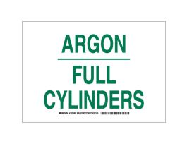 Argon Full Cylinders Sign, 7" H x 10" W x 0.035" D, Aluminum
