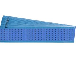 Consecutive Letters Wire Markers  Vinyl Cloth, A to Z Black on Blue 650 Total