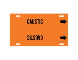 Snap-On Pipe Marker: CAUSTIC, 8" H x 16" W, Fits Pipes 6" Dia. Thru 7.875" Dia.