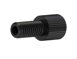 Super Flangeless Fitting, Black PEEK/SS Ring, 2 mm OD Tubing, M6 Flat Bottom; 1/EA