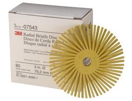 Scotch-Brite™ Radial Bristle Disc, RB-ZB, 80, 3 in x 3/8 in, 4 Cartons/Case