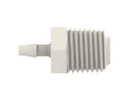 Tubing Adapter, 1/8" ID x 1/4" NPT(M), Polypropylene, 10/pk