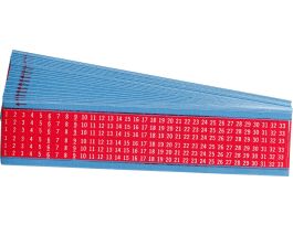 Consecutive Numbers  Wire Markers Vinyl Cloth, 1 to 33 White on Red 825 Total