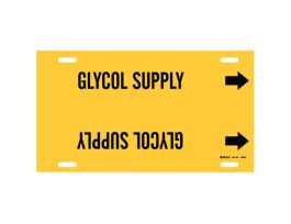 Glycol Supply Pipe Marker, 10" H x 32" W, Fits Pipes 10" Dia. Thru 15" Dia.