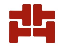 ToughStripe® Floor Marking Tape T-Shaped  Marks -  Polyester, Solid Color, Red, 2" x 5"