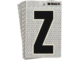 Glow in the Dark 3 in Black, Green Glow on Silver Letter Z 10/PK