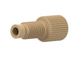 Super Flangeless Fitting, One Piece, Natural PEEK, 1/8" OD Tubing, 1/4-28 Flat Bottom; 1/EA