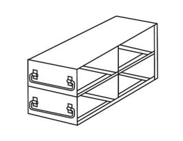 Upright Freezer Drawer Rack for Standard 3.75" High Boxes, 2 x 2 Array
