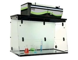 Ductless Fume Hood, 49.6" W, angled sash; 80 to 220 VAC