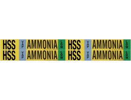 HSS VAP AMMONIA LOW Pipe Marker, 1.125" H x 7" W, Card of 4 Each, Fits Pipes .75" Dia. Thru 2.375" Dia.